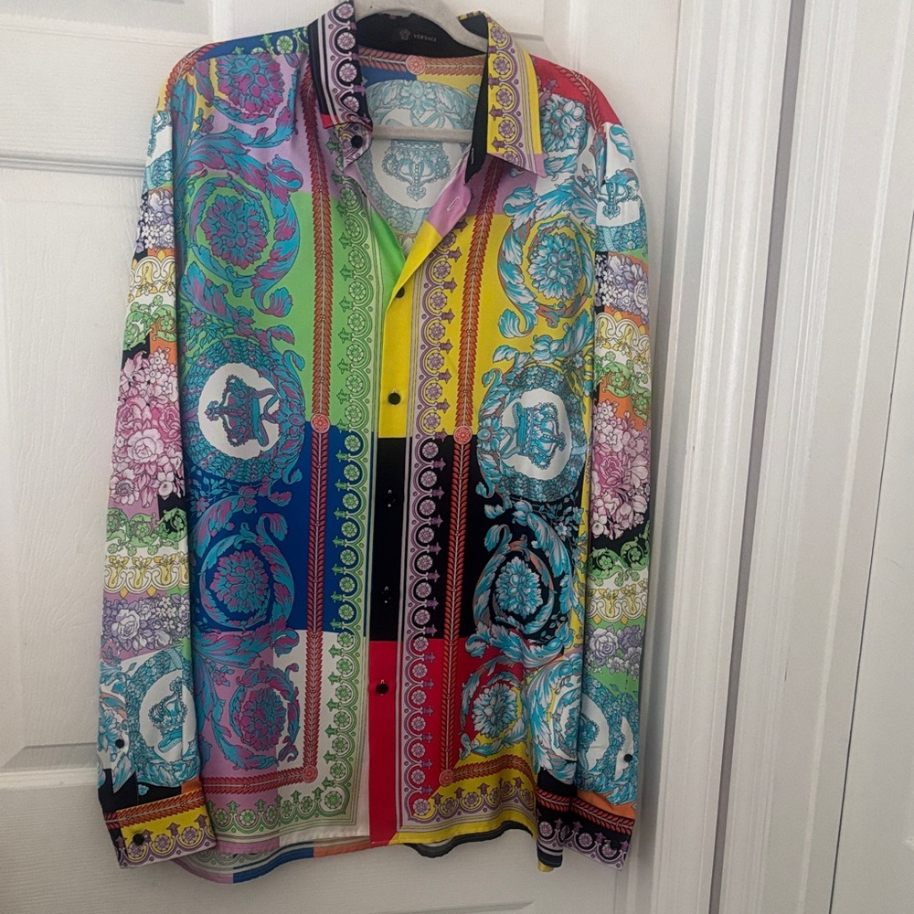 Versace Colorful Baroque Print Shirt